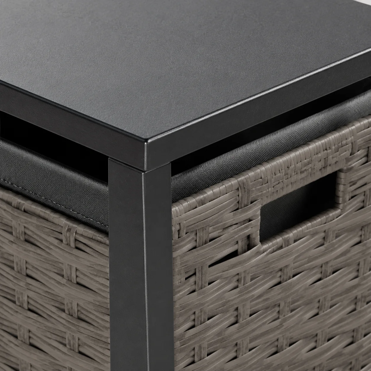 Teravuq Woven Patio Side Table with Storage - Image 2
