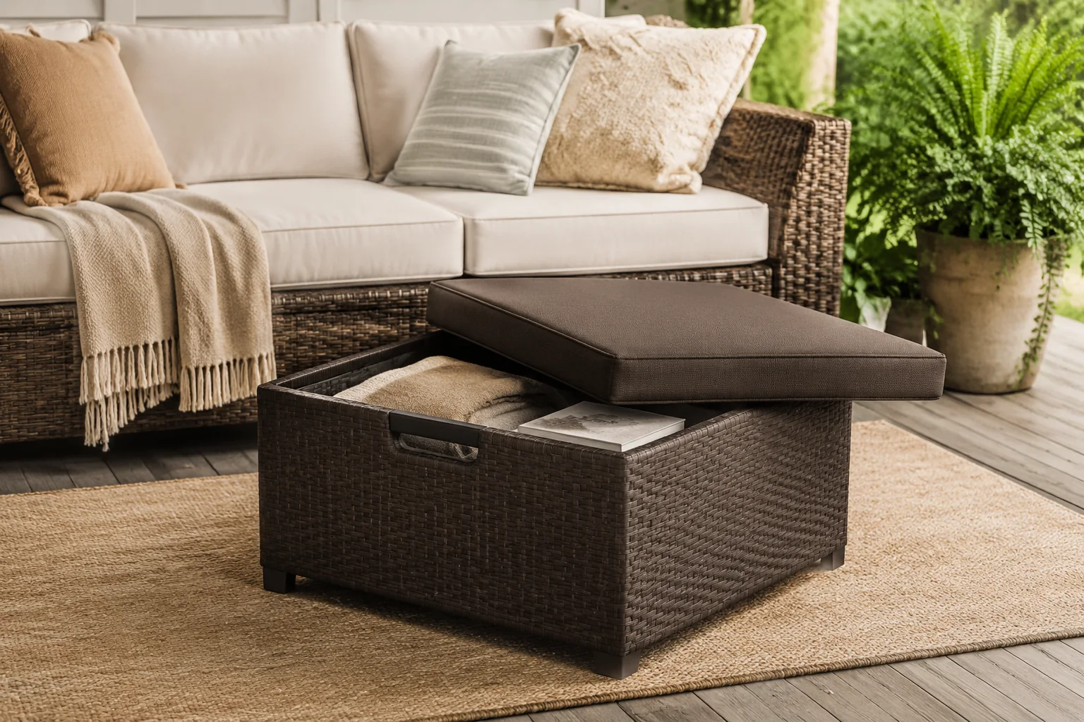 Teravuq Outdoor Ottoman with Storage - Image 3