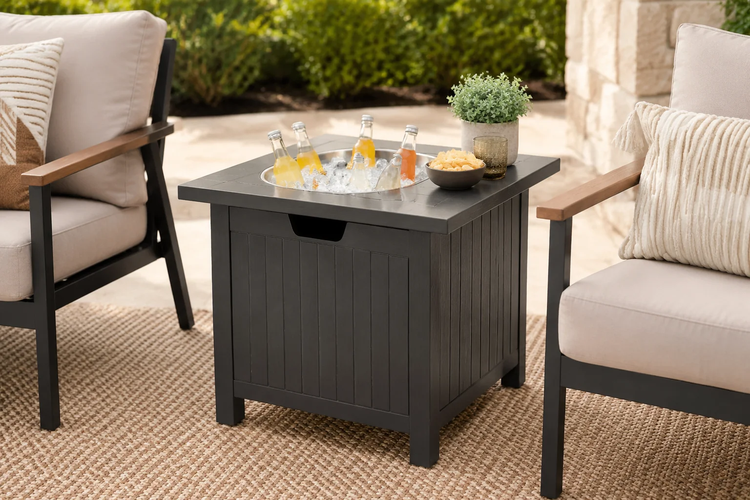 Teravuq Patio Conversation Table with Ice Bucket - Image 3