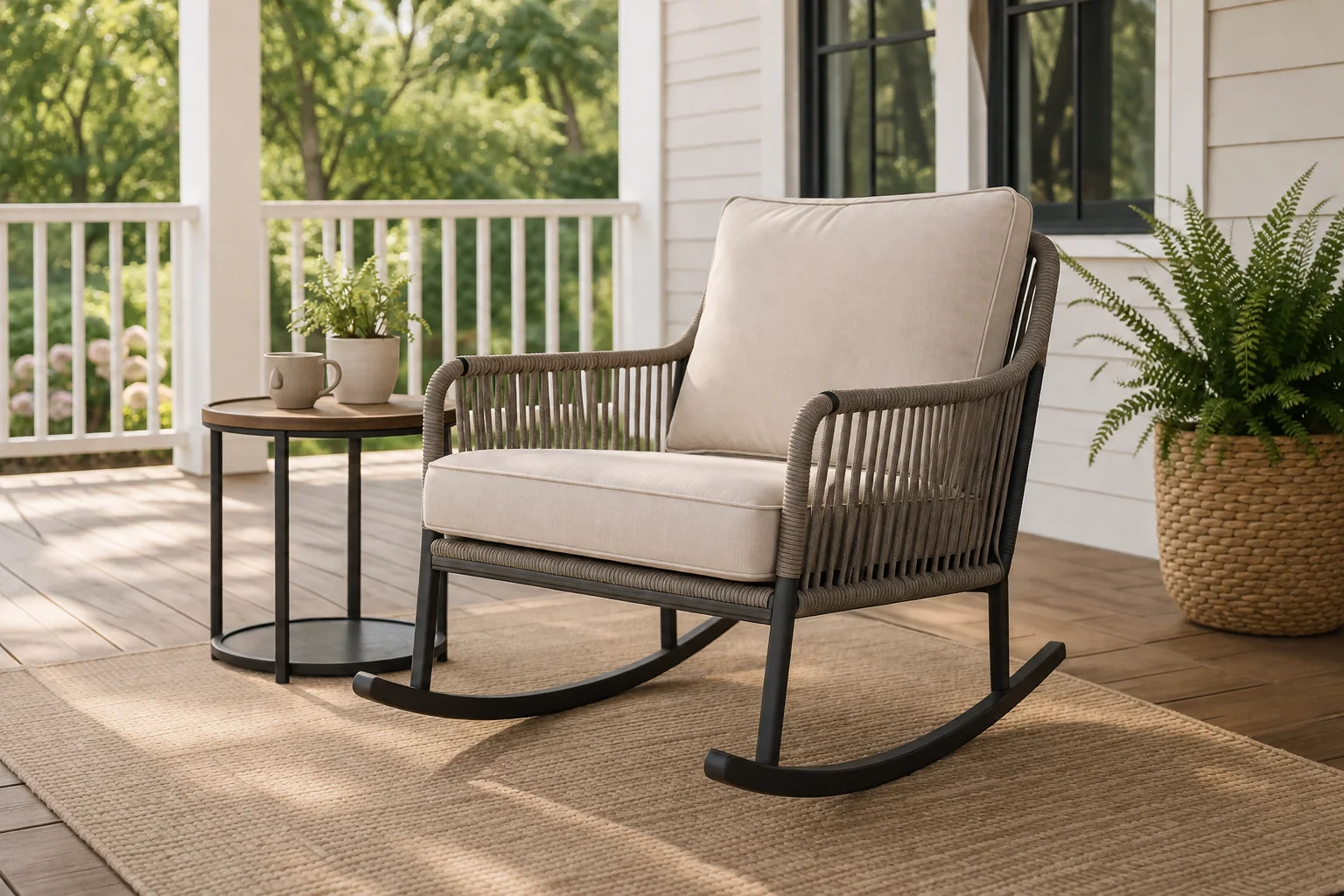 Teravuq Patio Rocking Chair with Cushion - Image 3