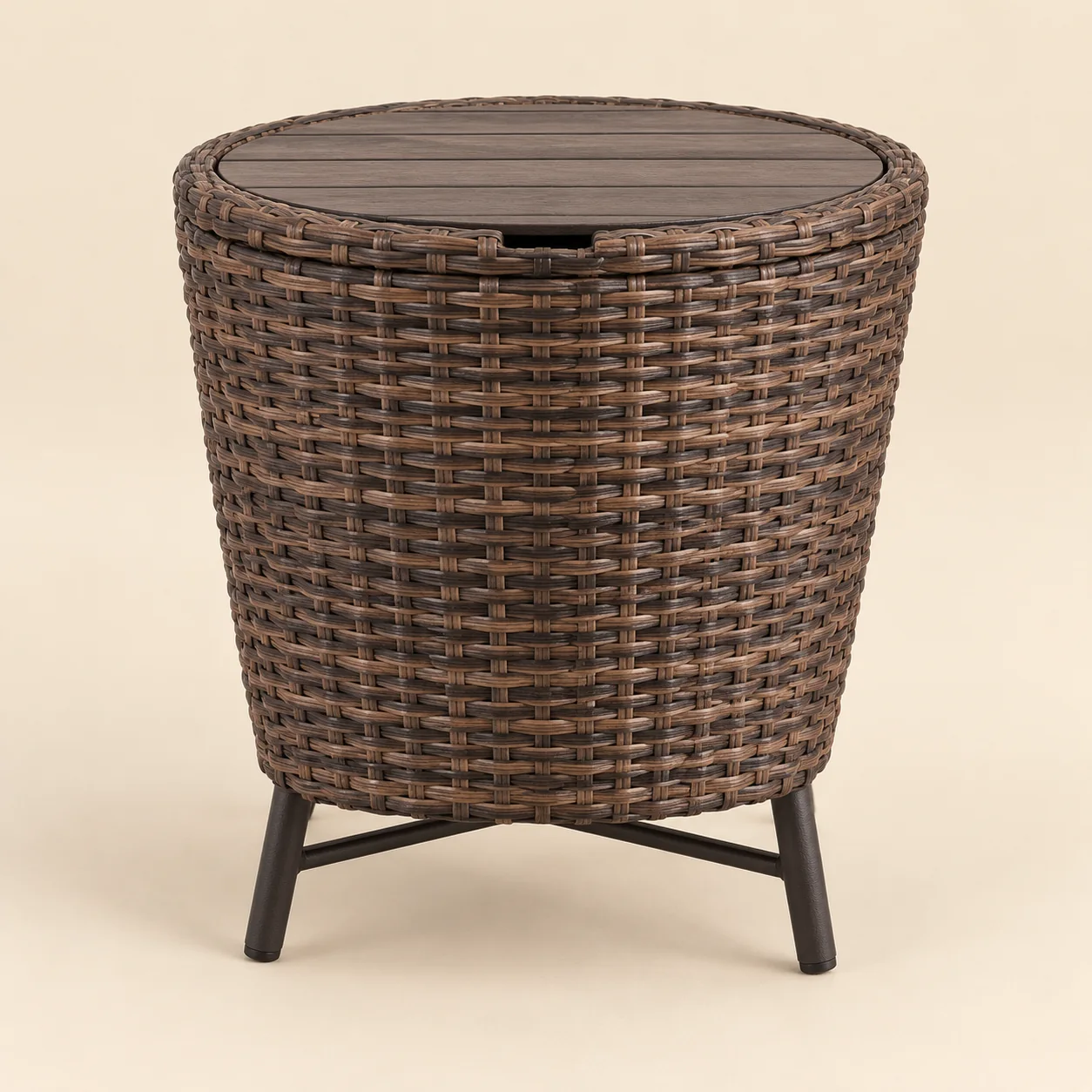 Teravuq Woven Patio Side Table with Storage