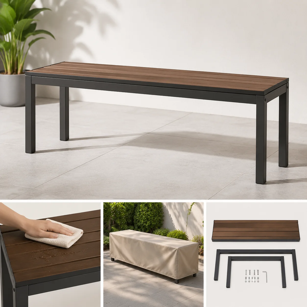 Teravuq Outdoor Dining Bench 48 Inch - Image 4