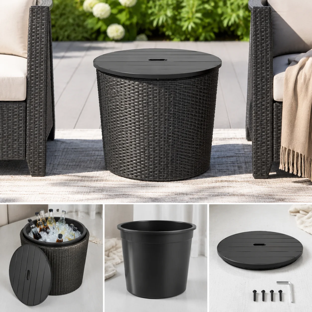 Teravuq Patio Conversation Table with Ice Bucket - Image 4