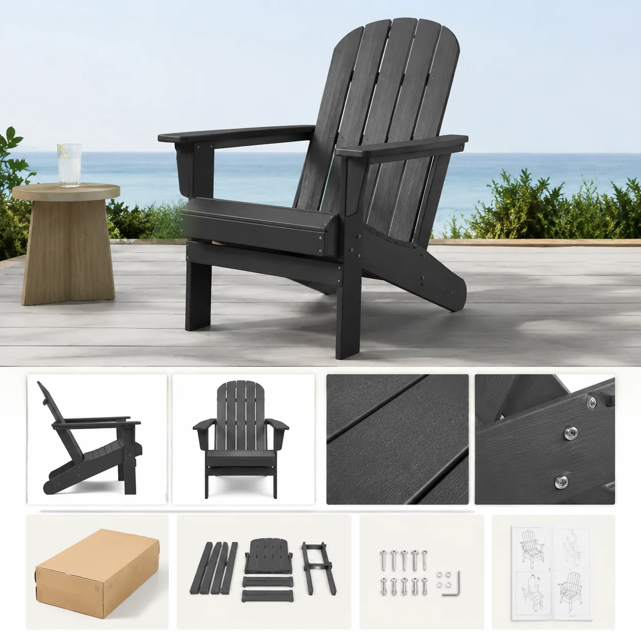 Teravuq Outdoor Adirondack-Style Lounge Chair - Image 4