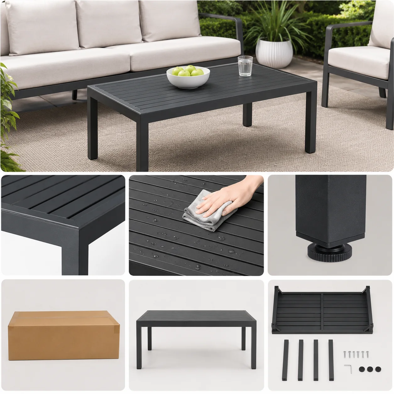 Teravuq Rectangular Patio Coffee Table - Image 4